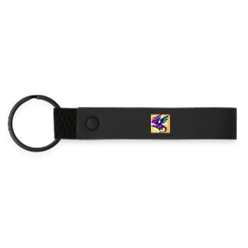 dragon - Matte Pu Keyring - black - Front