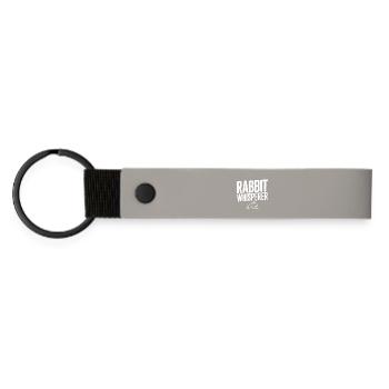 Rabbit Whisperer - Matte Pu Keyring - light grey - Front