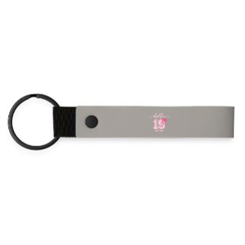 Bonjour 19 Est 2007 Designer pour l’anniversaire des femmes - Porte-clés en PU mat - gris clair - Devant