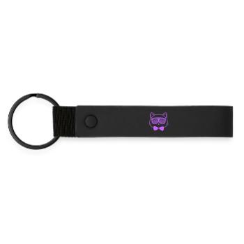 Chat avec des lunettes de soleil - Porte-clés en PU mat - noir - Devant
