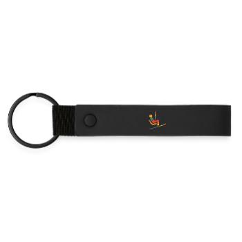 Colored ski runner long sleeve shirts - Matte Pu Keyring - black - Front