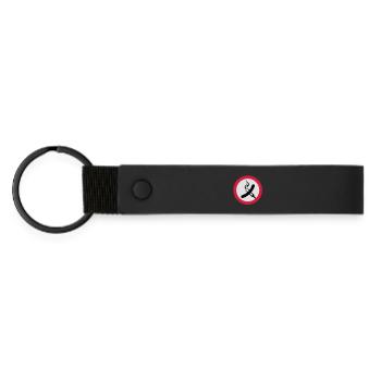 Grillwurst | BBQ Sausages - Matte Pu Keyring - black - Front