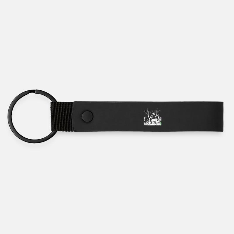 Biche Gracieuse Forêt Sauvage - Porte-clés en PU mat - noir