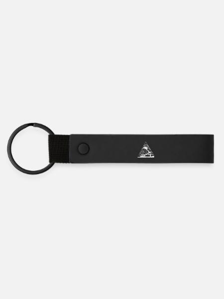 TETRAEDER WEISS - Matte PU Schlüsselanhänger - Schwarz