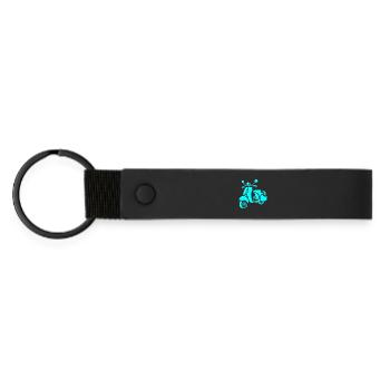 Scooter rétro - Porte-clés en PU mat - noir - Devant