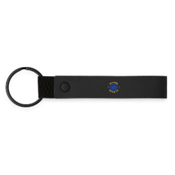 Europa Design / Flagge Europäer Brüssel - Matte PU Schlüsselanhänger - Schwarz - Vorne