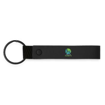 Climate protection environment planet earth climate climate policy - Matte Pu Keyring - black - Front