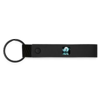 Dancing at night, cute fairy. - Matte Pu Keyring - black - Front