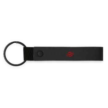Original Stamp Layout - Matte Pu Keyring - black - Front