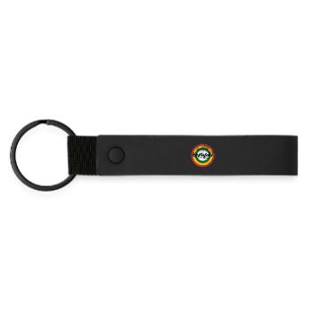 Conception arc-en-ciel rastafari - Porte-clés en PU mat - noir - Devant