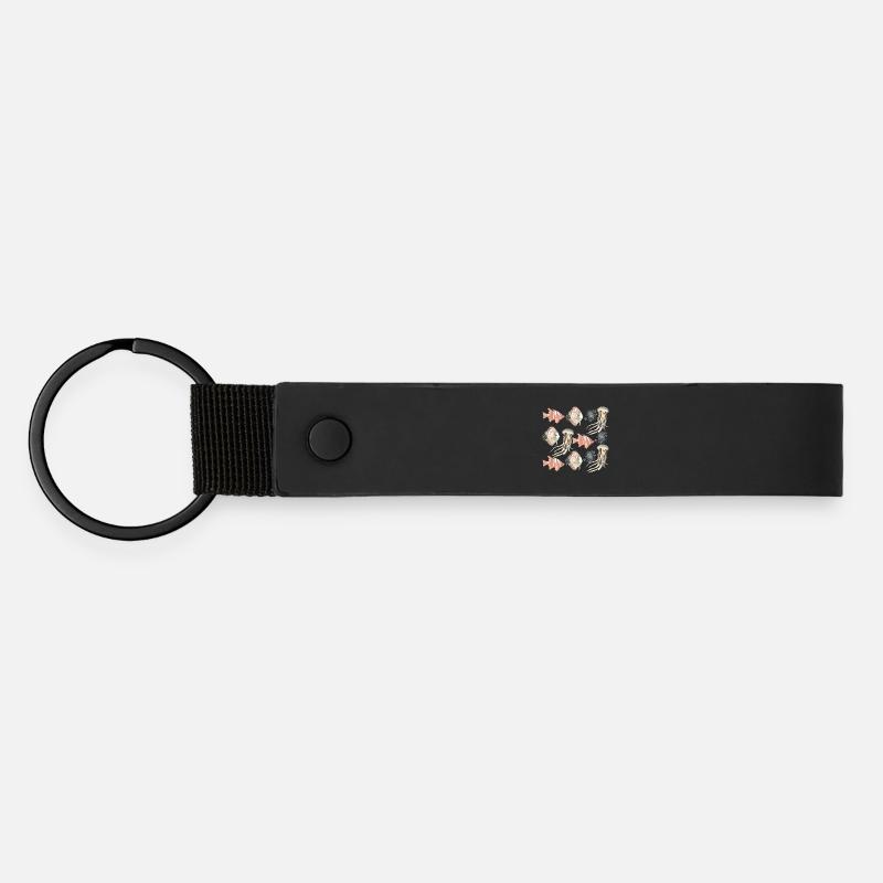 SEALIFE PATTERN - Matte Pu Keyring - black
