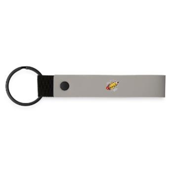 School School Start Pencil Rocket School Launch - Matte Pu Keyring - light grey - Front