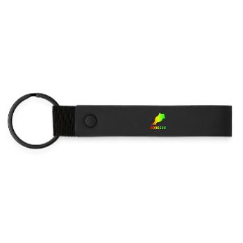 Morocco Rainbow Maps Design / Gift - Matte Pu Keyring - black - Front