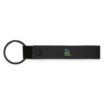 Eat. Sleep. Rave. Repeat. - Matte PU Schlüsselanhänger - Schwarz - Vorne