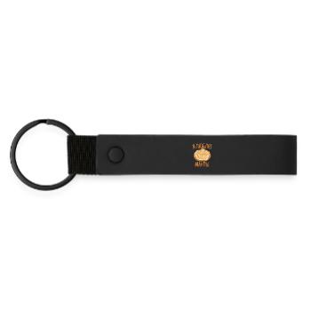 I love Manti Russian food Russian cuisine - Matte Pu Keyring - black - Front