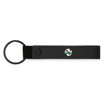 Wales UK Fußball Weltmeisterschaft Geschenk - Matte PU Schlüsselanhänger - Schwarz - Vorne