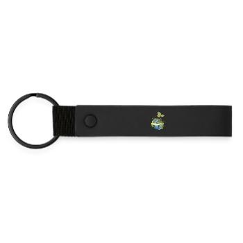 in the earth unfolds with banner - Matte Pu Keyring - black - Front