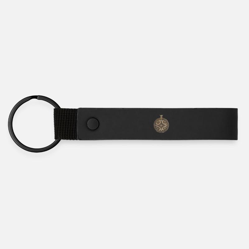 Kaleva bronze decoration - Matte Pu Keyring - black