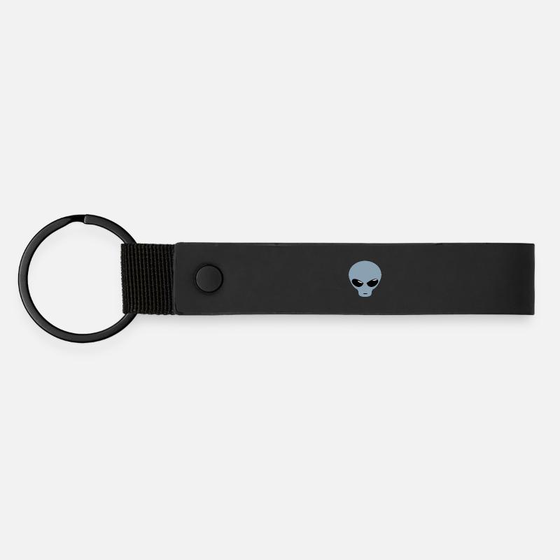 Alien design - Matte Pu Keyring - black
