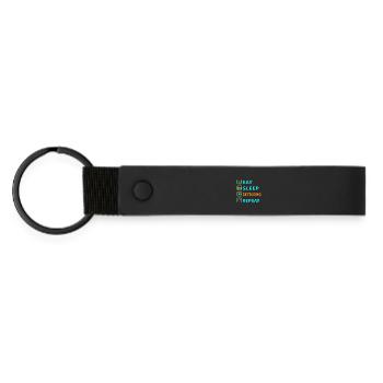 Eat. Sleep. Skydiving. Repeat Design - Matte Pu Keyring - black - Front