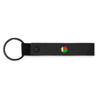 Blob de drapeaux de Madagascar - Porte-clés en PU mat - noir - Devant