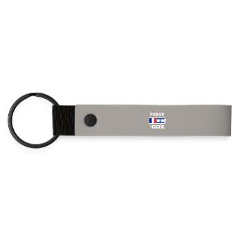 Israel and France feed 100% - Matte Pu Keyring - light grey - Front