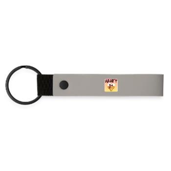 Turkey FACE - Animal Illustration - What - Matte Pu Keyring - light grey - Front