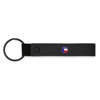 Wichita Falls Texas Drapeaux à armoiries - Porte-clés en PU mat - noir - Devant