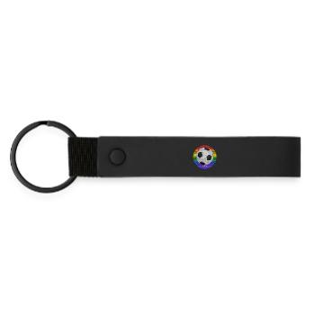 Football world championship rainbow equality - Matte Pu Keyring - black - Front