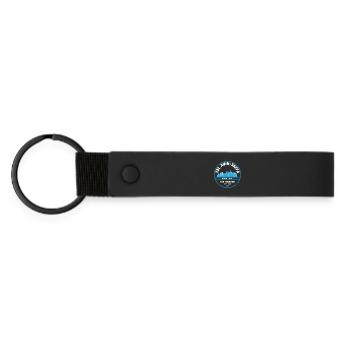 Tel Aviv Jaffa Big Orange Skyline - Matte Pu Keyring - black - Front