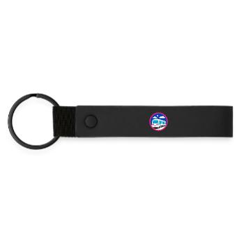 Locomotive, train, railway - Matte Pu Keyring - black - Front