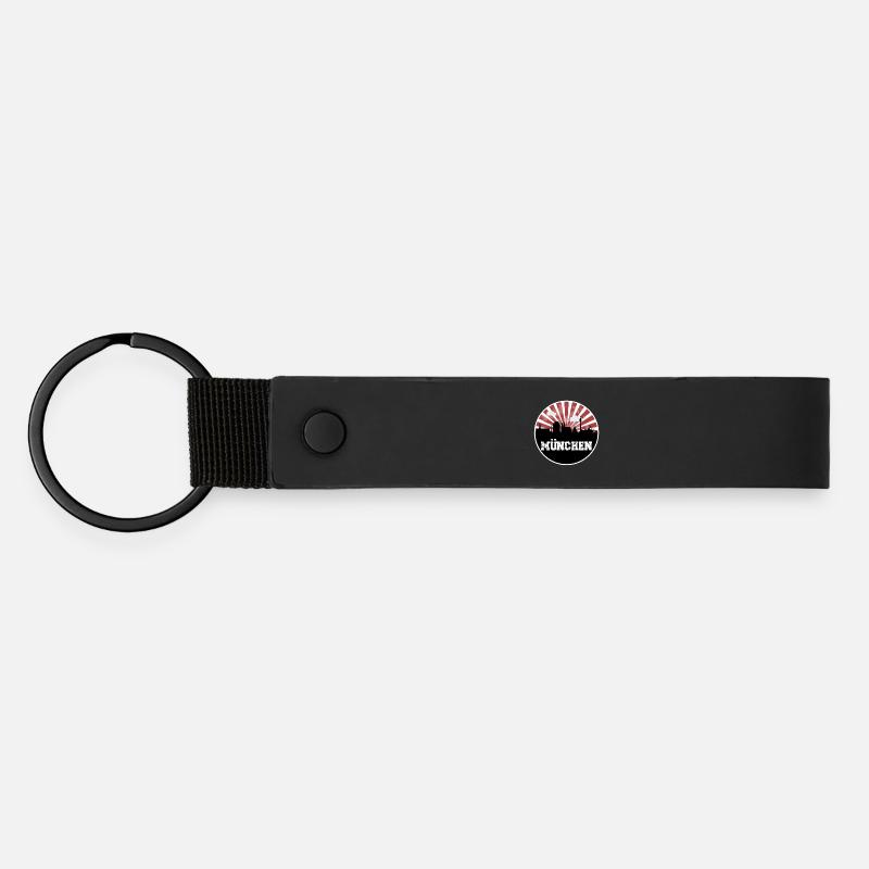 Match à domicile de Munich Skyline - Porte-clés en PU mat - noir