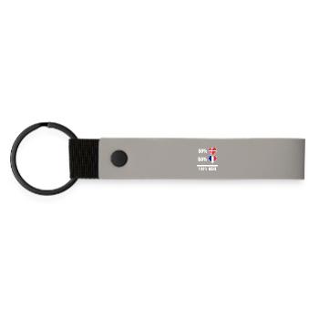 Drapeau 100% génie de la France et du Danemark - Porte-clés en PU mat - gris clair - Devant