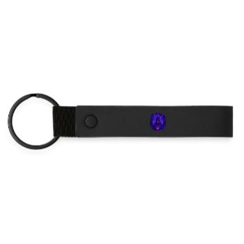 neon gothic architecture gothic castle - Matte Pu Keyring - black - Front