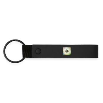 Wonderful elegant heart - Matte Pu Keyring - black - Front