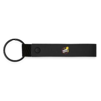 festival, summer festival, beach party - Porte-clés en PU mat - noir - Devant