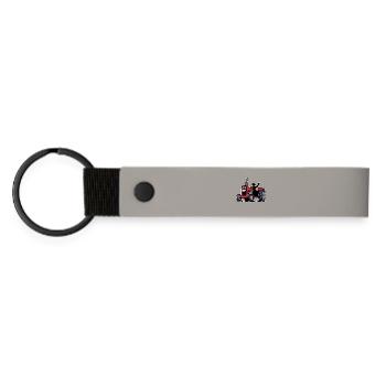 Tractor Farmer Farm Organic Farmer Commercial Vehicle - Matte Pu Keyring - light grey - Front