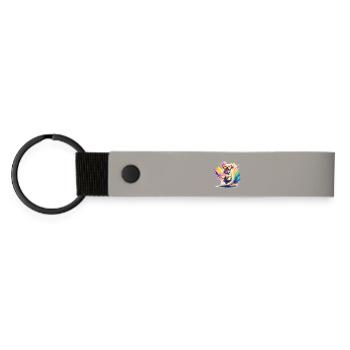 Maltese Puppy jumping - Matte Pu Keyring - light grey - Front