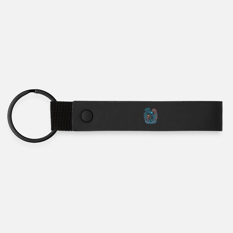 Fish and the seabed - Matte Pu Keyring - black