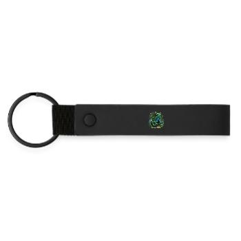 Green Frog - Matte Pu Keyring - black - Front
