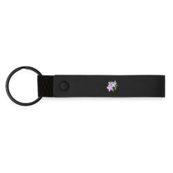 PURPLE BALLOON FLOWER - Matte Pu Keyring - black - Front