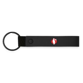 Penguin Silhouette Japanese - Matte Pu Keyring - black - Front