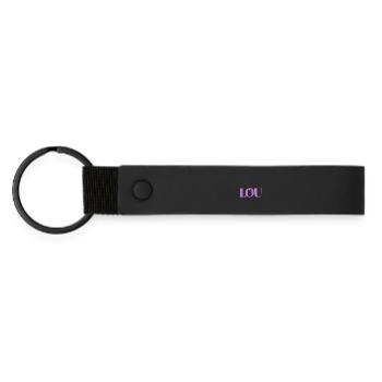 Lou - Porte-clés en PU mat - noir - Devant