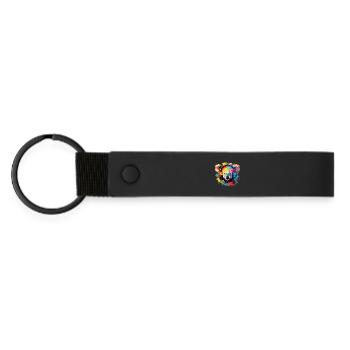 Koala with Headphones Music Koala Bear - Matte Pu Keyring - black - Front