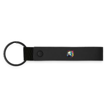 Perruche avec écouteurs Perruches Bird - Porte-clés en PU mat - noir - Devant