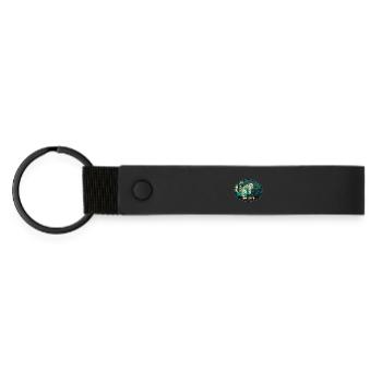 Snow Leopard illustration patch - Matte Pu Keyring - black - Front