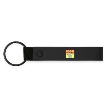 6th Birthday - Six-Year-Old - Chicken Coop - Matte Pu Keyring - black - Front