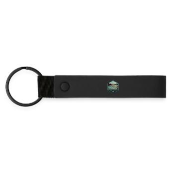 view of the Cologne Botanical Garden - Matte Pu Keyring - black - Front