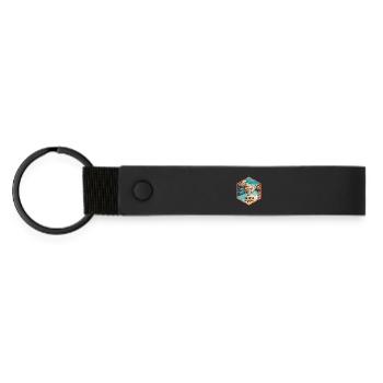 Estudantes beach near Lagos, Algarve - Matte Pu Keyring - black - Front