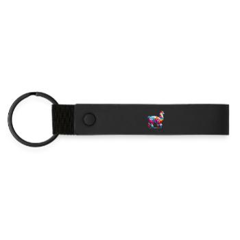 Alpaca - Matte Pu Keyring - black - Front